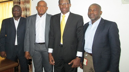 L-r Gbolahan Awonuga, executive secretary, Damain Ude, public relation officer, Gbenga Adebayo, chairman, and Ikenna Ikoku all of Association of Licensed Telecommunications Operators of Nigeria (Alton) at the presentation of state of telecommunications in Nigeria held in Lagos yesterday